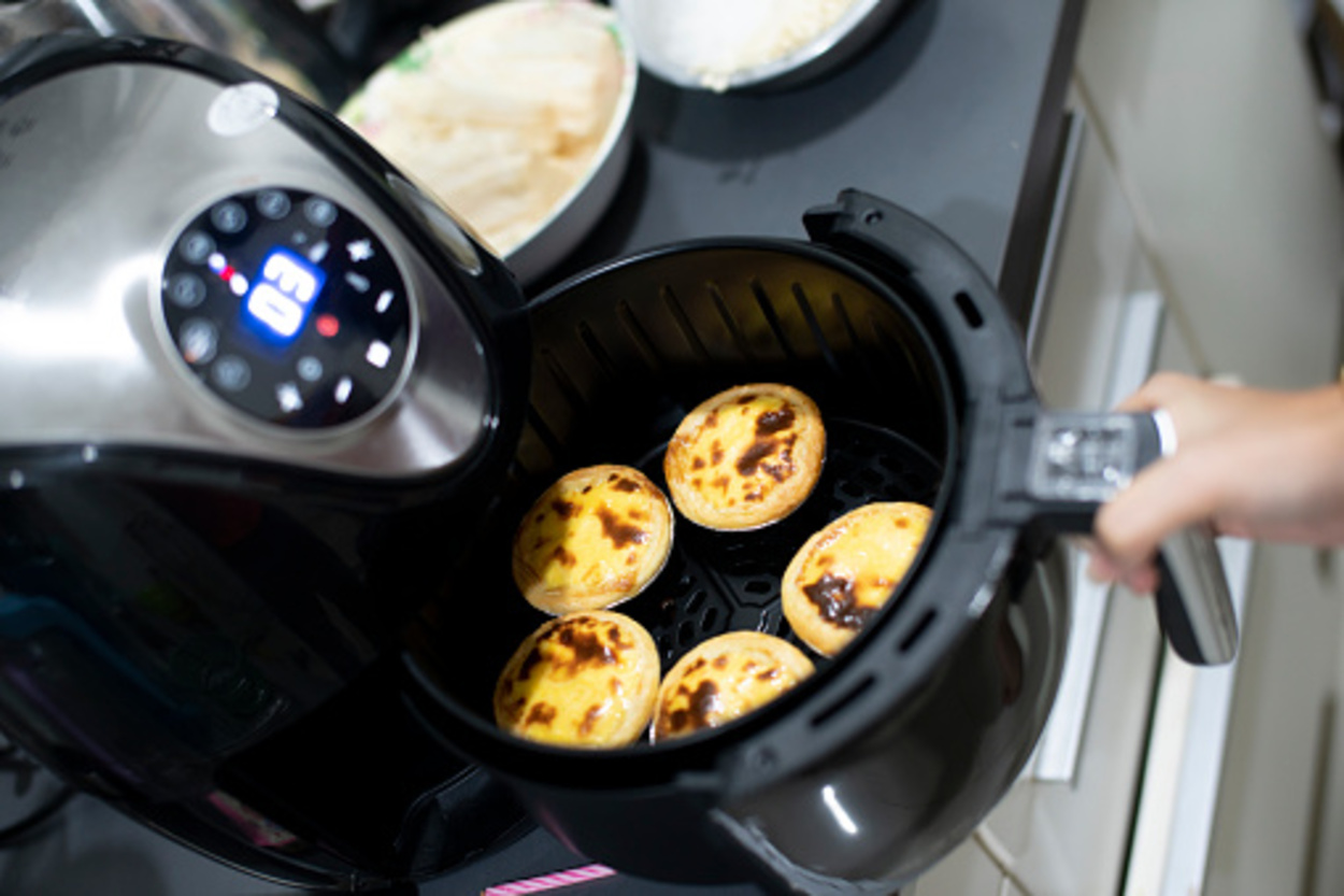 An air fryer basket is best for making food in small portions. 