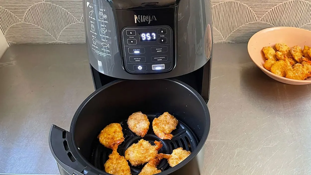Food cooked in an air fryer