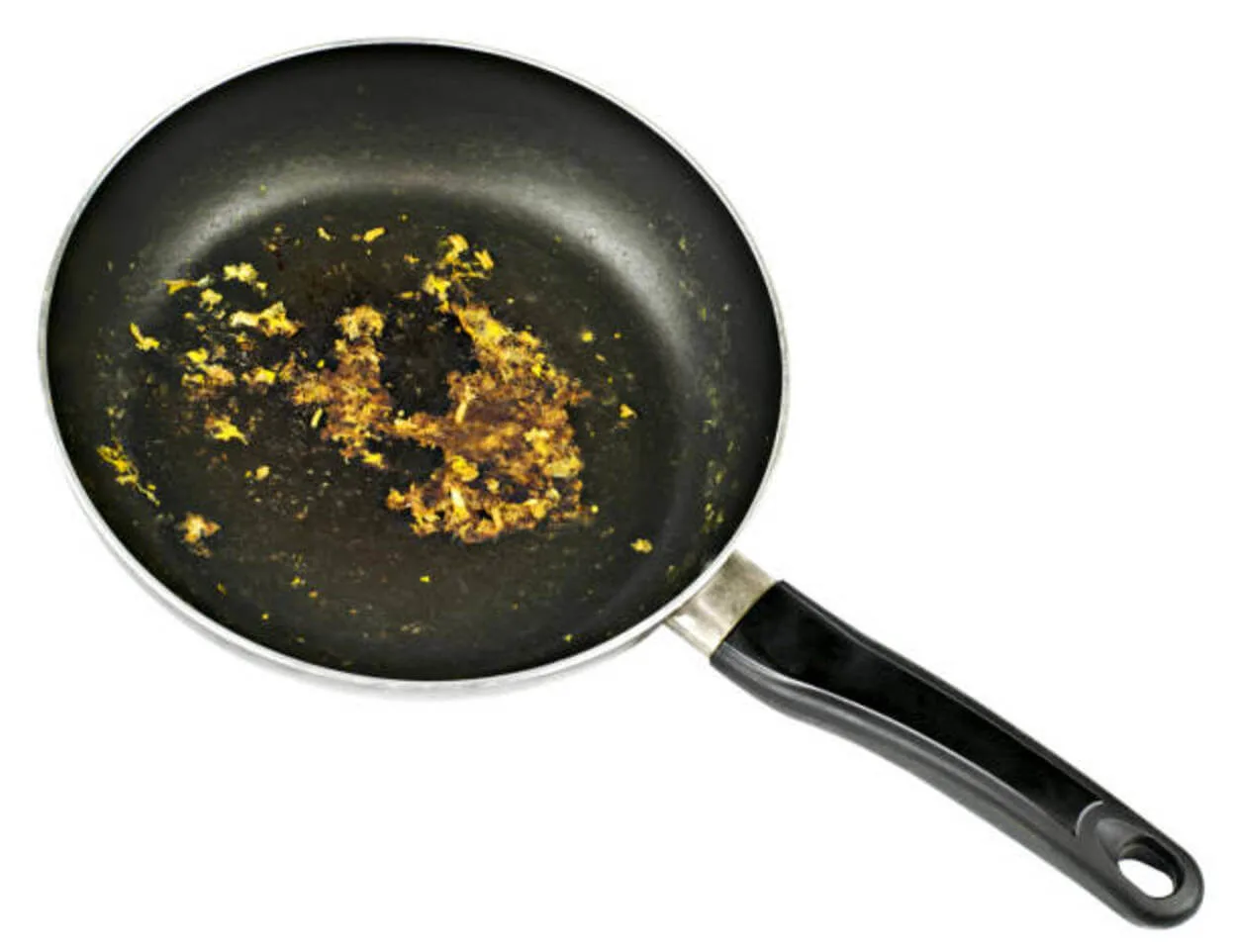 Food stuck in a frying pan