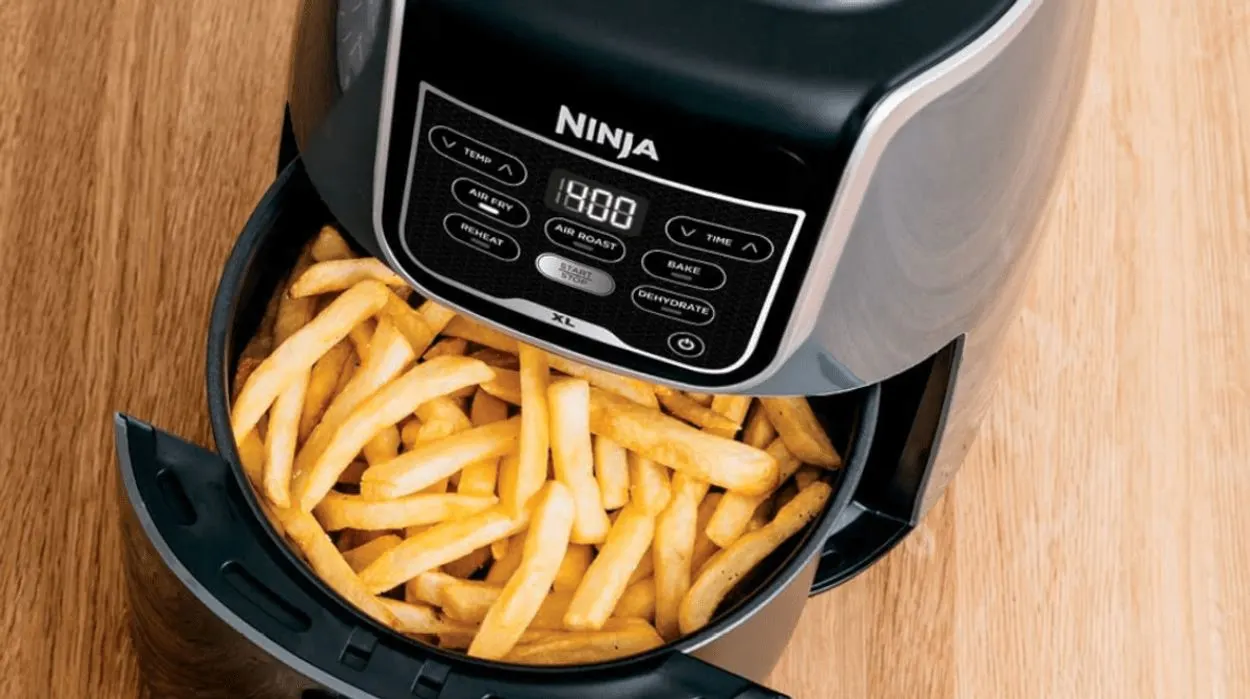 Air fryer with French fries