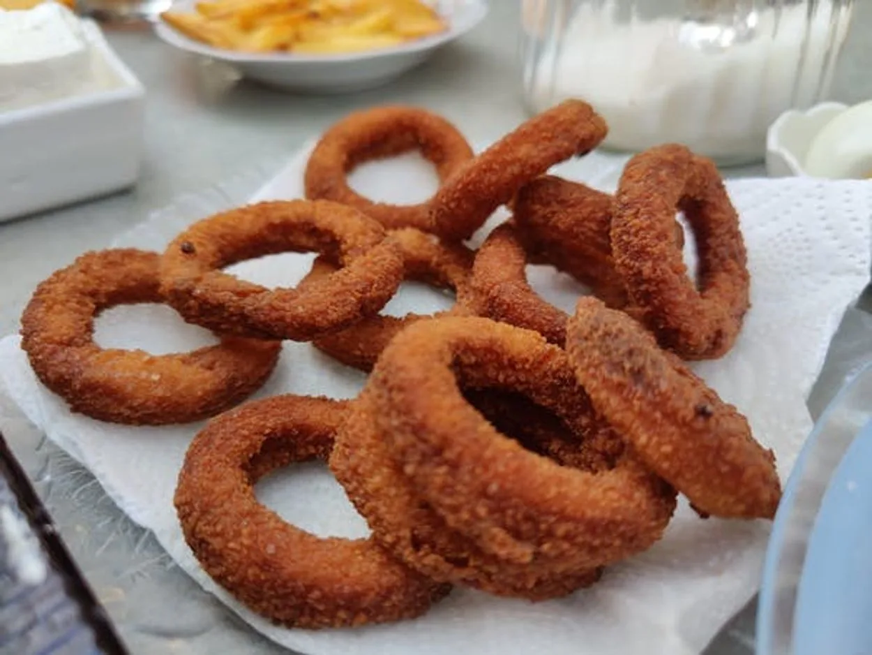 Overcooked onion rings