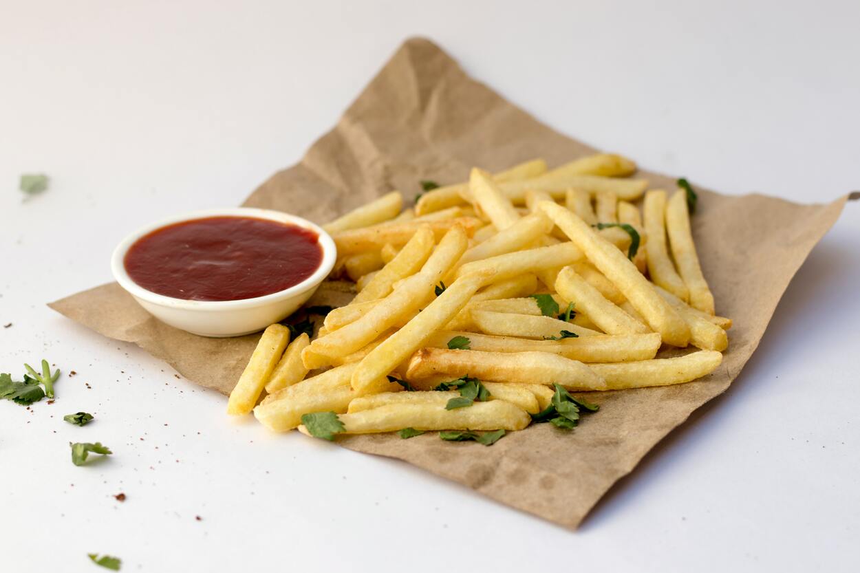 French fries on a paper liner