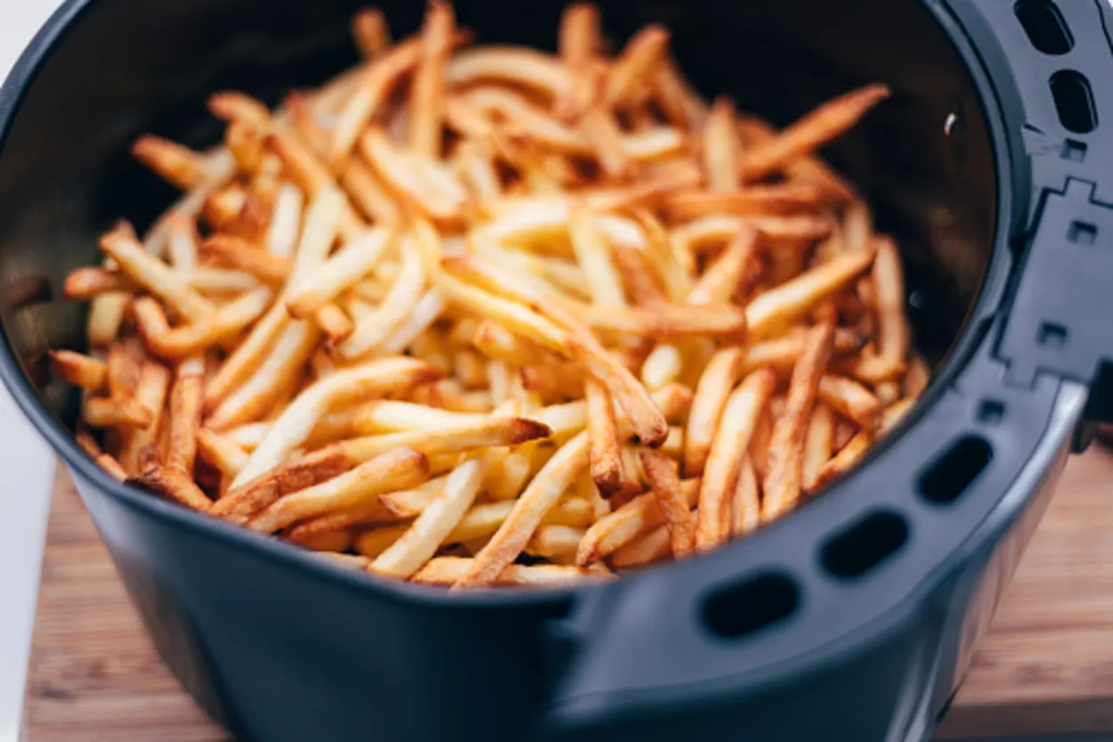 Chips or French fries made in trendy kitchen gadget air fryer