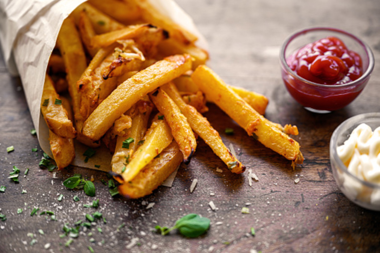 French fries with turnip and parmesan