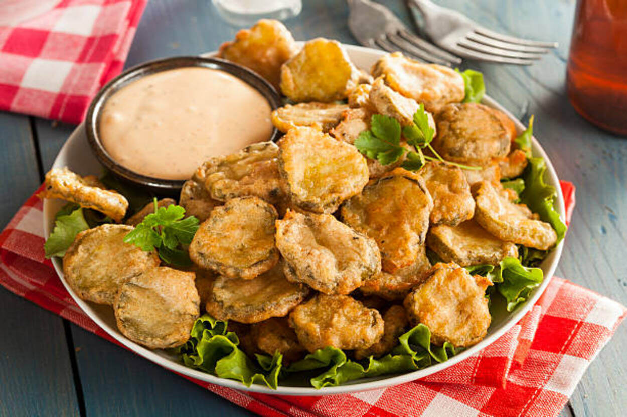 Fried pickles can be served with any sauce