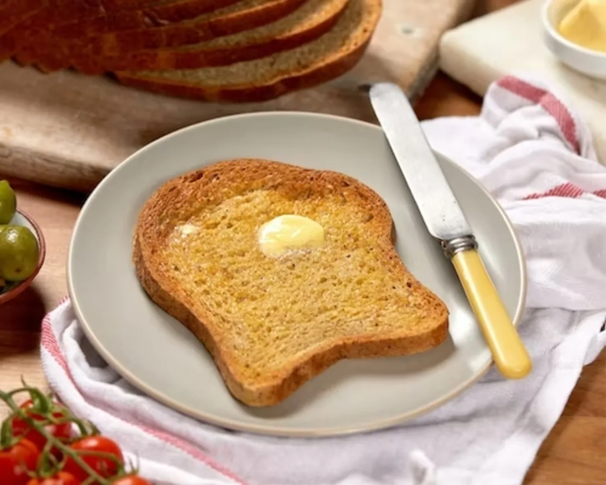 Butter on the top of a toast!