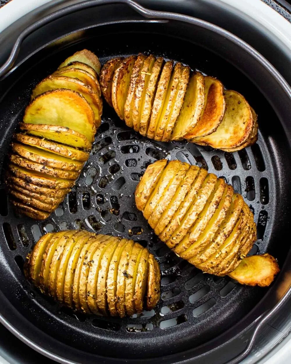 Sliced potatoes in the air fryer