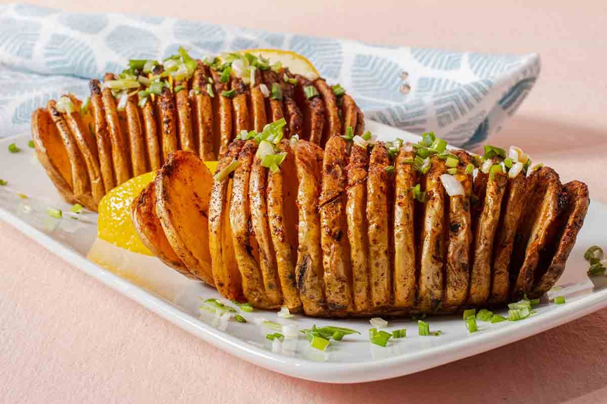 Hasselback Potatoes baked in Air fryer