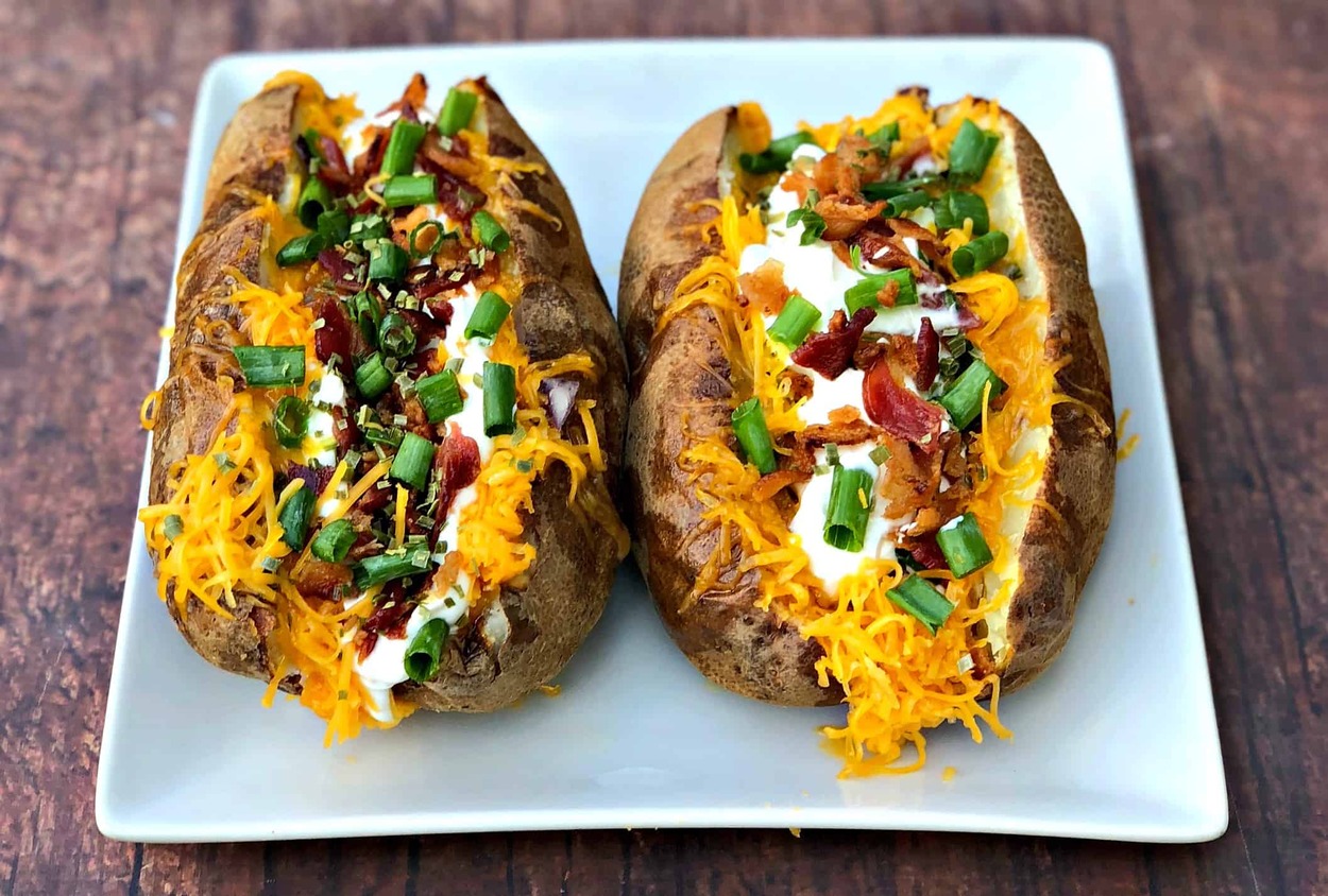 potato skins filled with cheesy mashed potatoes