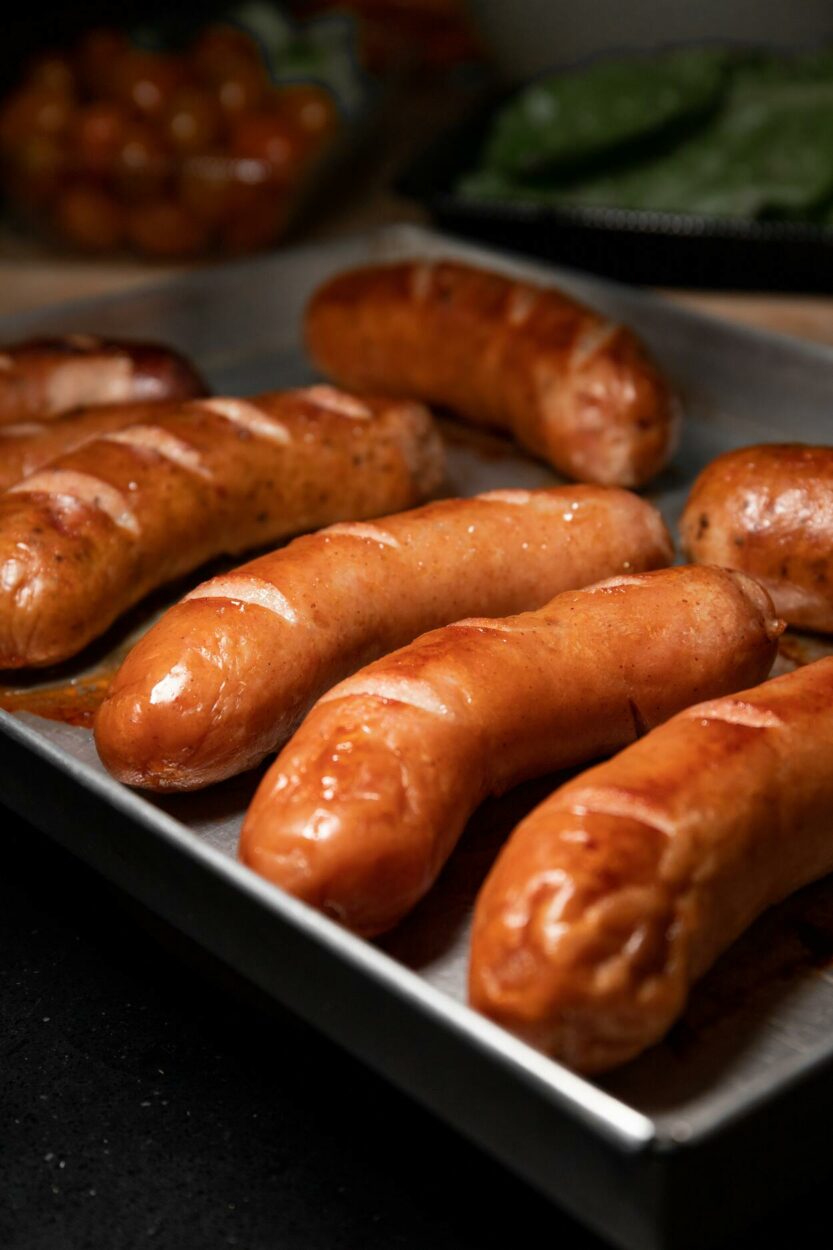 Air fryer sausages are ready when its internal temperature reaches 160°F.