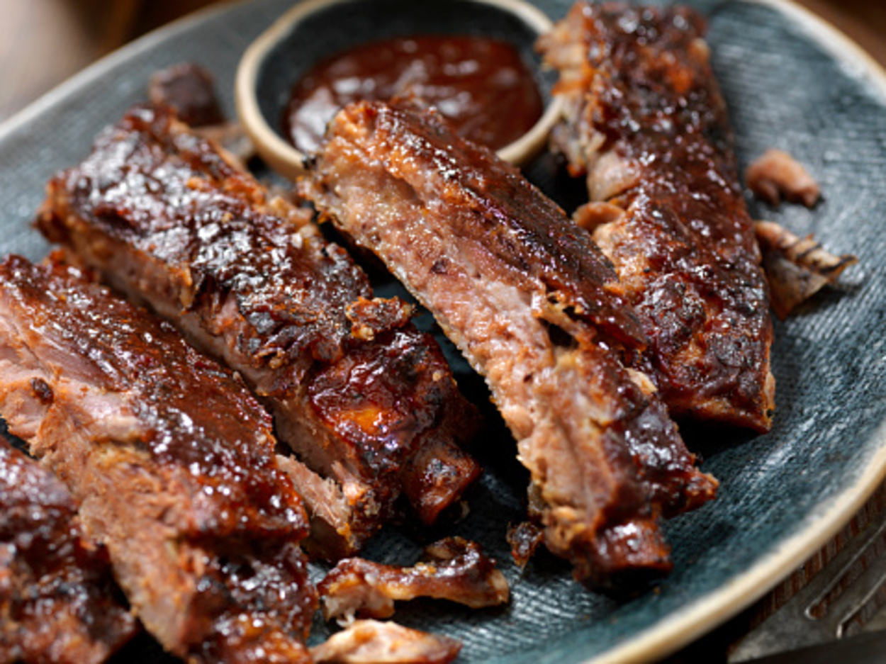 Baby back ribs on a plate