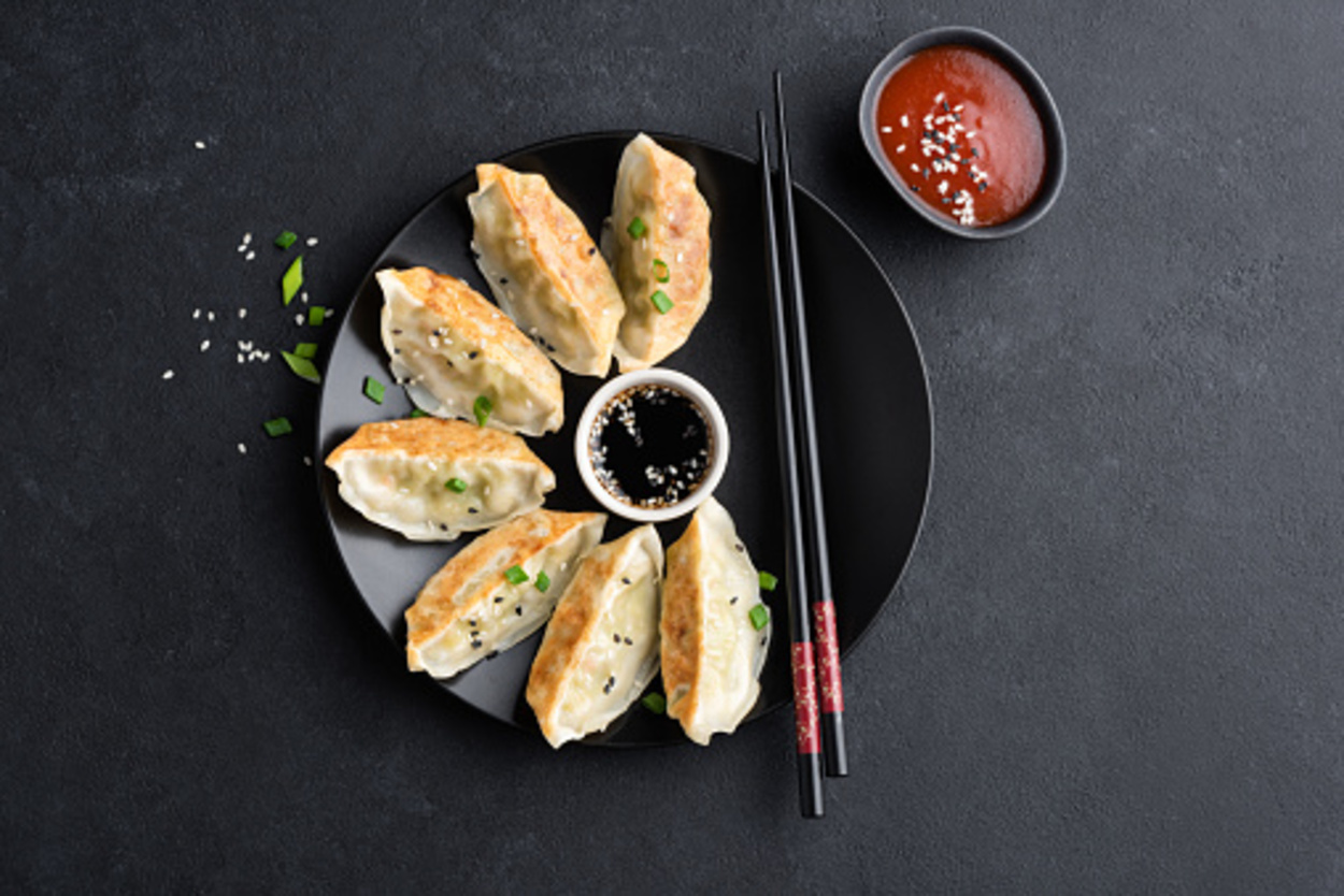 Potstickers with soy sauce