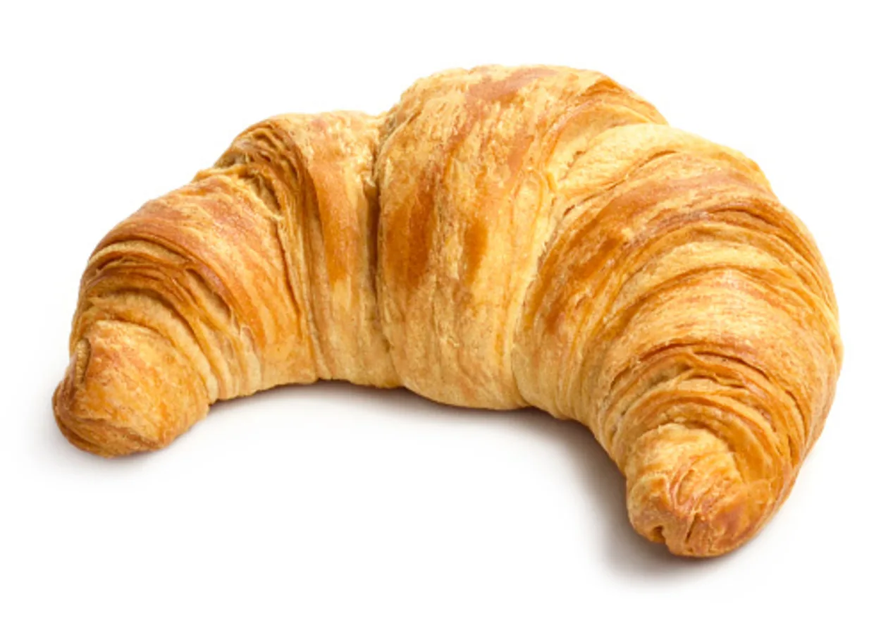 A croissant on a white background