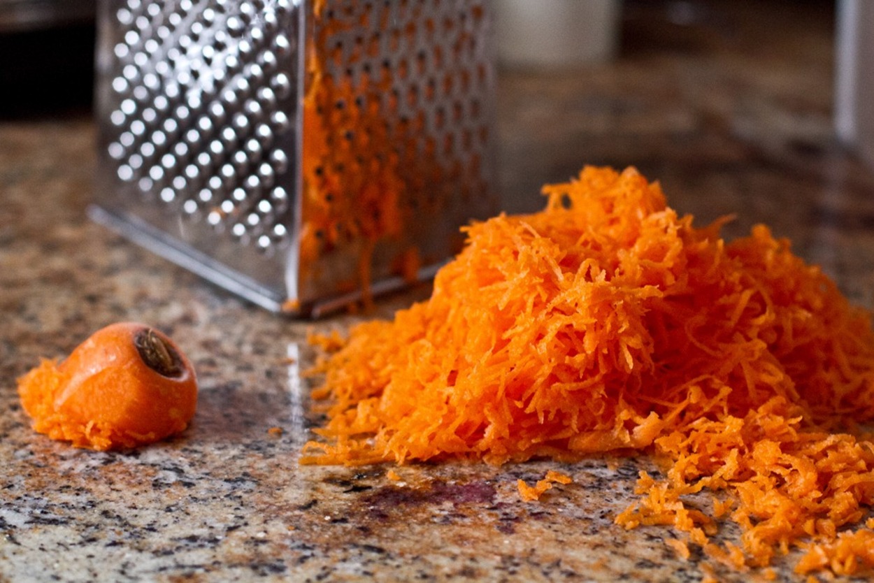 Grated Carrot and a grater