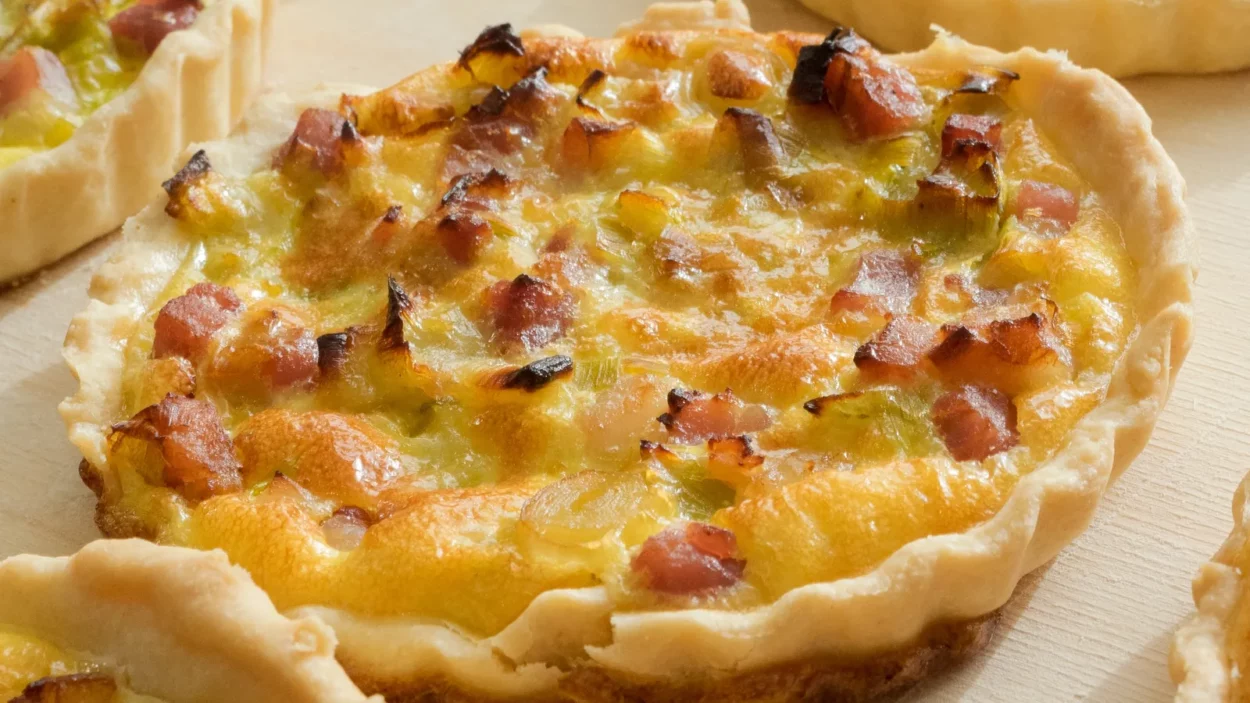 Home made French quiche lorraine.