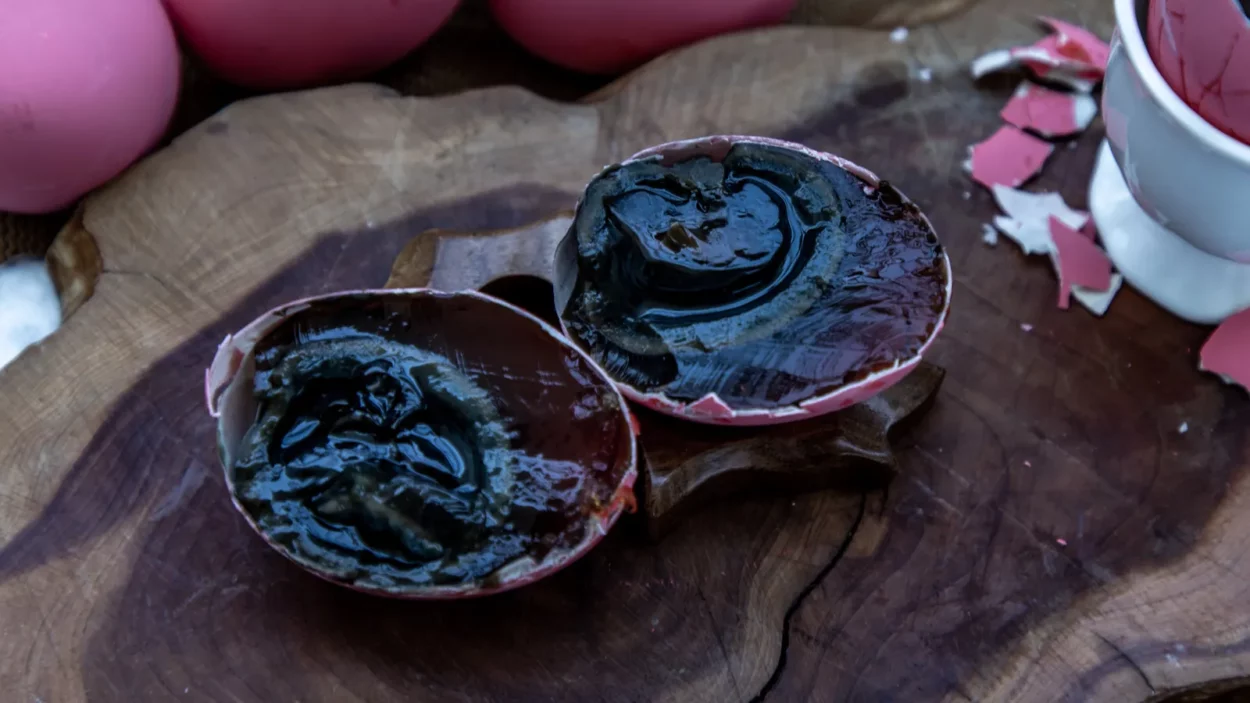 pink century eggs pidan eggs also known as preserved egg