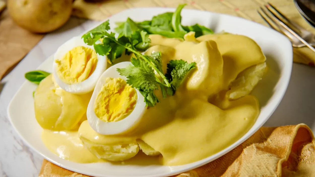 papa a la huancaina peruvian potatoes and hard boiled eggs