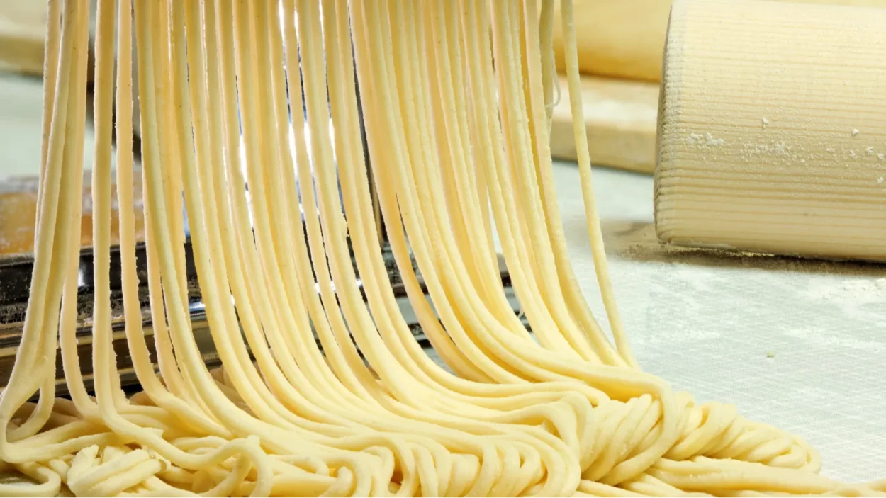 Simple homemade noodles and pasta machine.