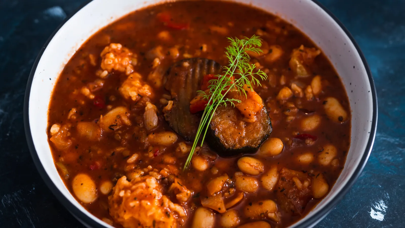 healthy plantbased food recipes concept vegan aubergine beans and rise