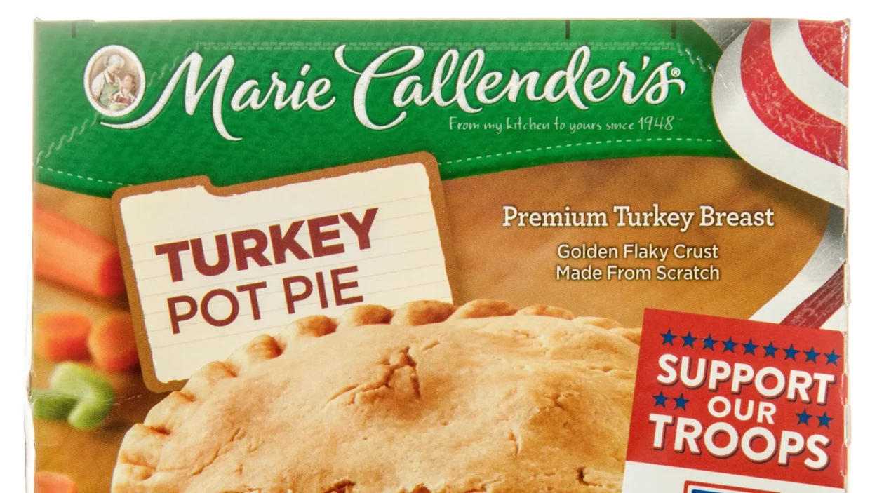 Box of Marie Callender's pot pie in turkey flavor.