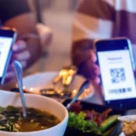 selective focus to qr code tag and barcode on smartphone